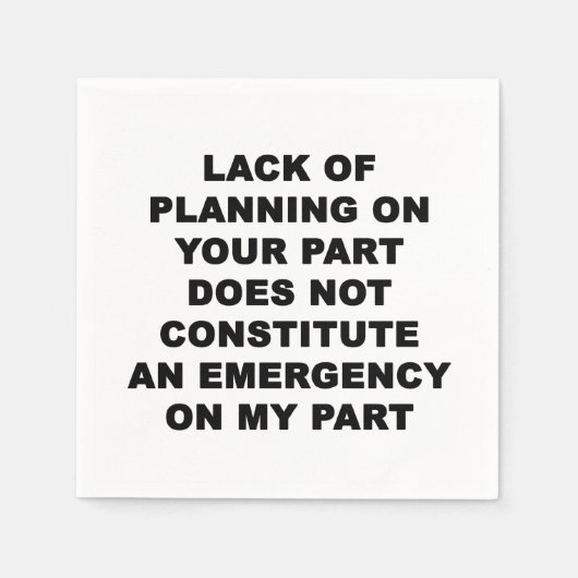 計画不足 スタンダードカクテルナプキン (正面)