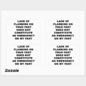 計画不足 長方形シール (シート)