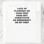 計画不足 長方形シール (バッグ)