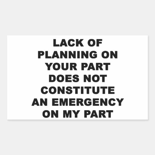 計画不足 長方形シール (正面)