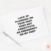 計画不足 長方形シール (封筒)