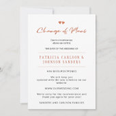 計画変更による延期結婚式のお知らせ 招待状 (正面)