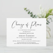 計画変更のお知らせ延期中止 黒白 案内状 (スタンド正面)