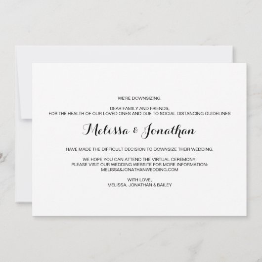 計画変更のご案内 犬との結婚式 縮小版 セーブザデート (裏面)