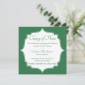 計画変更グリーン延期結婚カード 招待状 (スタンド正面)