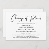 計画変更延期中止 モノクロ 案内状 (正面/裏面)