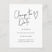 計画変更日の変更のシンプル招待状 案内ポストカード (正面)