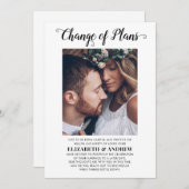 計画変更日付写真結婚式延期のお知らせ 案内状 (正面/裏面)