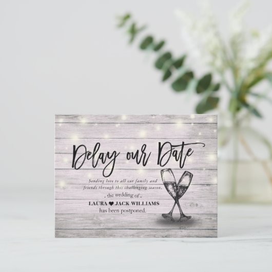 計画変更結婚の延期を延期する 案内ポストカード (スタンド正面)
