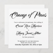 計画変更結婚カード（延期） 招待状 (正面/裏面)