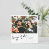 計画変更 インスタント写真 & タイポグラフィ 招待状 (スタンド正面)