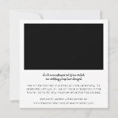 計画変更 インスタント写真 & タイポグラフィ 招待状 (裏面)