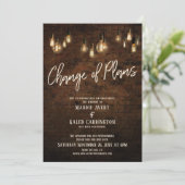 計画変更 エジソンライト付き延期結婚式カード 招待状 (スタンド正面)