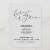 計画変更　エレガントなグレー　新しい結婚式の日程 招待状 (正面/裏面)