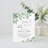 計画変更 エレガント ユーカリ ウェディング ポストカード (スタンド正面)