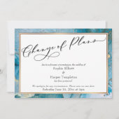 計画変更 ティールゴールド 延期 結婚式カード 招待状 (正面)