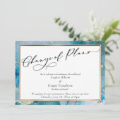 計画変更 ティールゴールド 延期 結婚式カード 招待状 (スタンド正面)