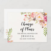 計画変更 ブライダルシャワー延期 ポストカード (正面/裏面)
