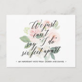 計画変更 延期 中止 フラワーのウェディング 案内ポストカード (正面)