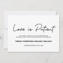 計画変更 愛は忍耐強い 結婚式延期のお知らせ 招待状