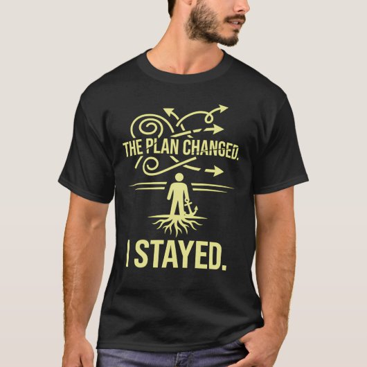 計画変更 我慢強い アンカー 根 Tシャツ (正面)