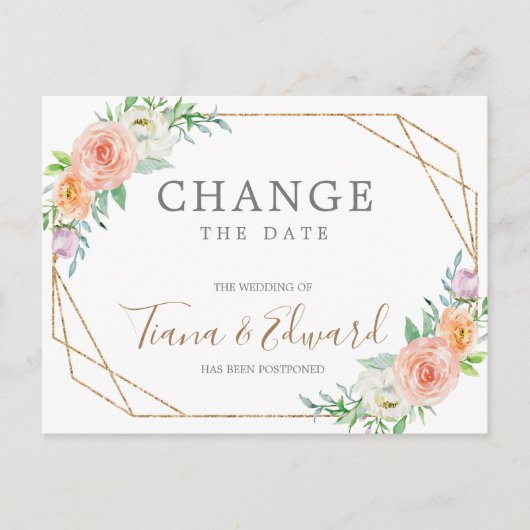 計画変更 結婚延期 ポストカード (正面)