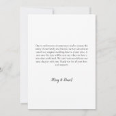 計画変更 結婚延期 書道 招待状 (裏面)