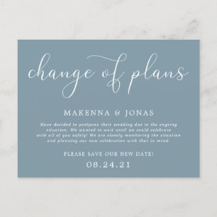 計画変更 結婚式延期のお知らせ 案内ポストカード