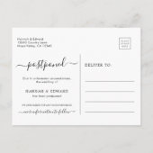 計画変更 | 結婚式延期のお知らせ 案内ポストカード (裏面)