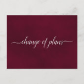 計画変更 結婚式延期 シンプルバーガンディ 案内ポストカード (正面)