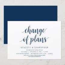計画変更, 結婚式 予定日変更カード