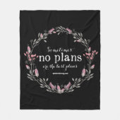 計画無し-花の内向的な毛布-暗闇 フリースブランケット (正面)