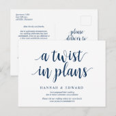 計画素朴的にひねりを加えたネービー・ブルー結婚が延期 ポストカード (正面/裏面)