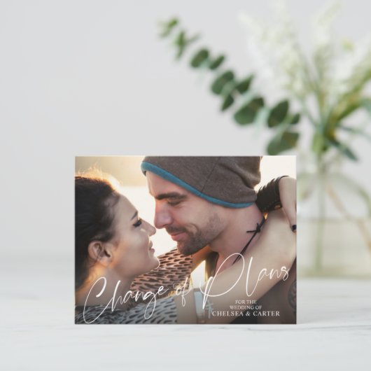 計画結婚の変更のスクリプモダント写真 ポストカード (スタンド正面)