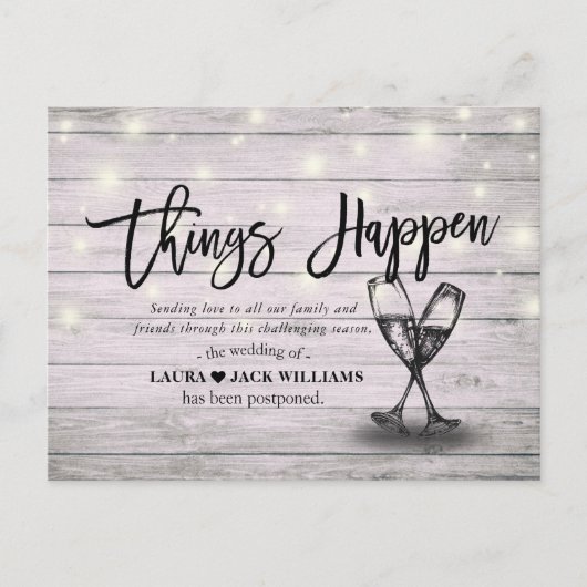 計画結婚の変更の延期処分 案内ポストカード (正面)