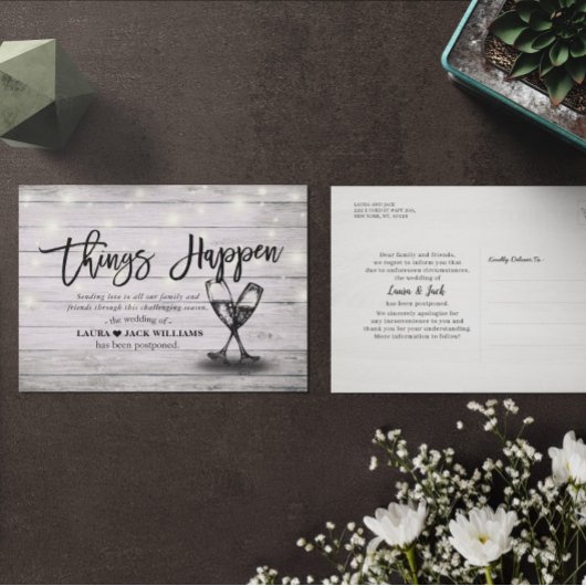 計画結婚の変更の延期処分 案内ポストカード