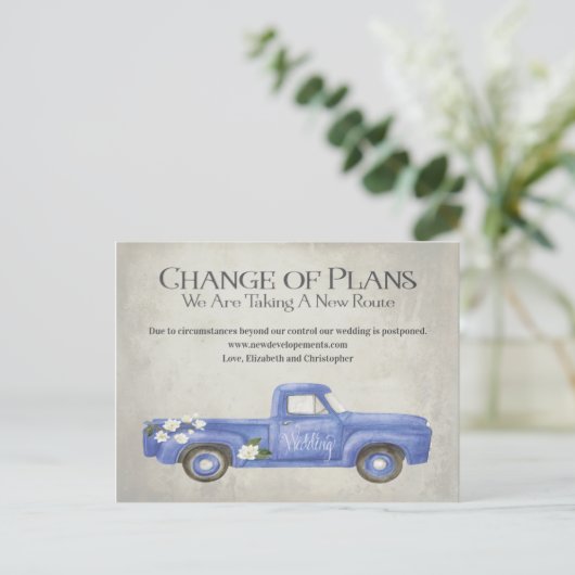 計画結婚の変更はブルートラックを延期した ポストカード (スタンド正面)