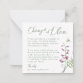 計画結婚の山花モノグラム変化 ノートカード (裏面)