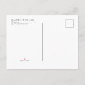 計画結婚の日付の変更水の色スクリプト 案内ポストカード (裏面)