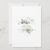 計画葉の変更ブライダルシャワー延期 招待状 (裏面)