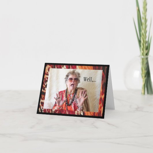 計画通りではないとユーモラスに認める カード (正面)