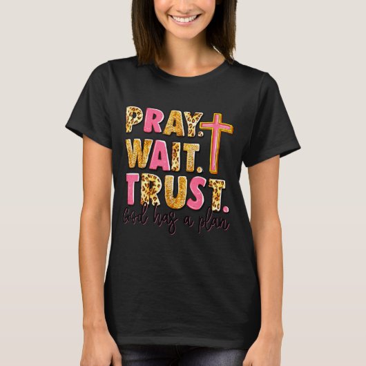 計画 祈る 神 待つ 信じる 旅 Tシャツ (正面)