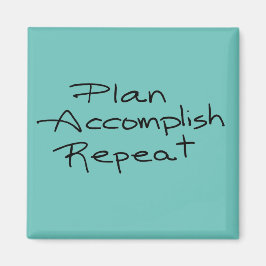 計画、達成、繰り返しティール（緑がかった色） マグネット