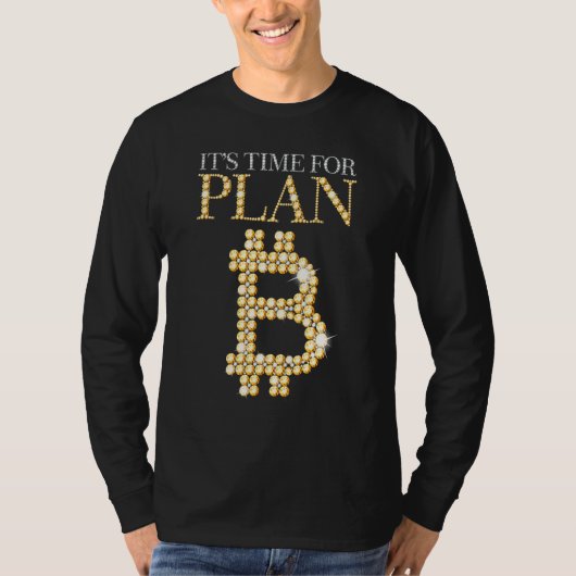計画B Bitcoin Blockchain Cryptocurreの時間 Tシャツ (正面)