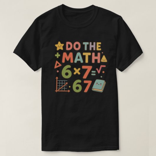 「計算してちょ」 トレンディなカワイイ教室デザイン Tシャツ (デザイン正面)