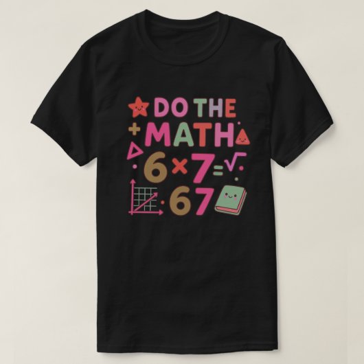 「計算して」 かわいい教室デザイン Tシャツ (デザイン正面)