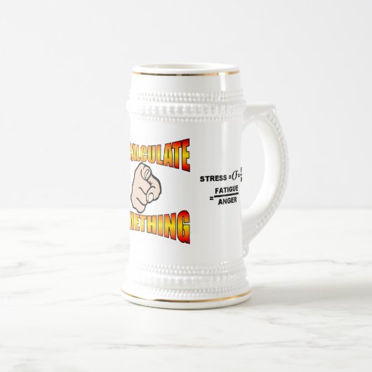 計算します何かをマグは行きます ビールジョッキ (正面右)