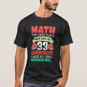 計算とスイカのイラスト 数字の計算 Tシャツ (正面)
