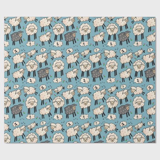 "計算のために"のヒツジのギフト用包装紙 ラッピングペーパー (フラット)