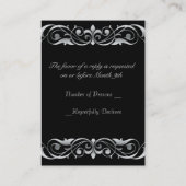 計算の吸血鬼の黒RSVPの名刺 エンクロージャーカード (裏面)